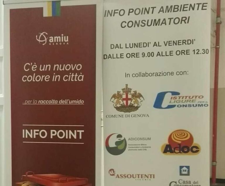 Genova: infopoint ambiente in corso Torino