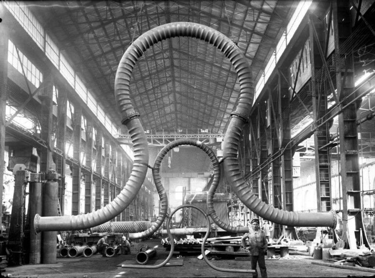 Tubi corrugati prodotti dallo Stabilimento Meccanico Ansaldo di Sampierdarena, 1925