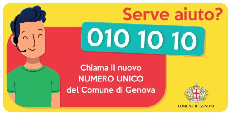 Comune di Genova, attivo il numero unico 0101010