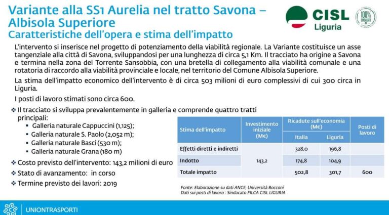 Aurelia bis a Savona – Caratteristiche dell’opera