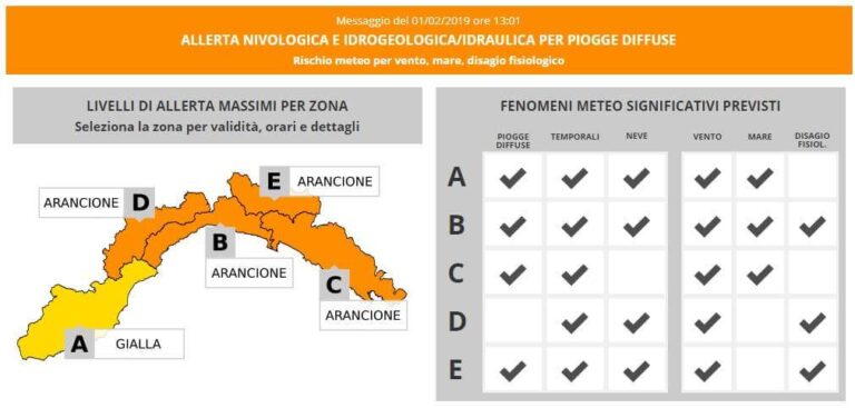 Neve, Arpal: prosegue l’allerta in Liguria