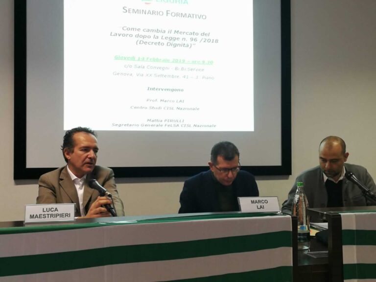 Decreto Dignità, la Cisl forma i delegati: ecco cosa cambia per la somministrazione