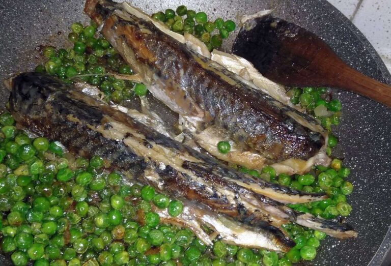 Sgombri con i piselli