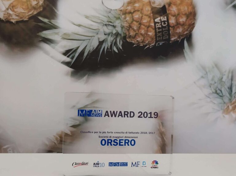 Orsero premiata agli MF Aim Italia Awards per la maggior crescita di fatturato