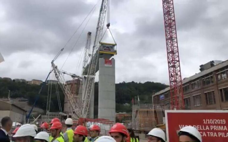 Genova: posato il primo impalcato del nuovo ponte sul Polcevera