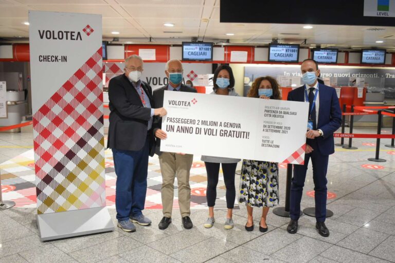 Volotea sale a quota 2 milioni di passeggeri a Genova