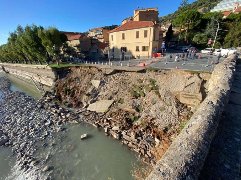 Taggia: crollato argine torrente Argentina, sarà la Regione Liguria a ripristinarlo