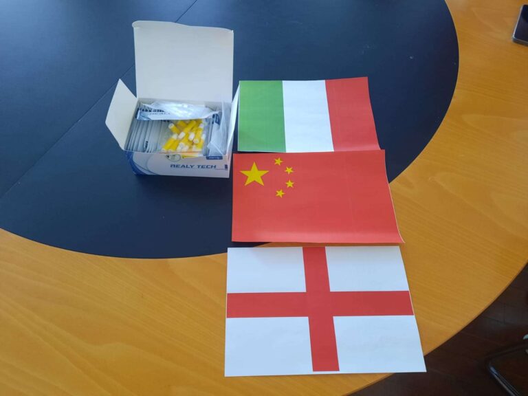 Genova, dalla Cina una donazione di 3 mila tamponi sierologici