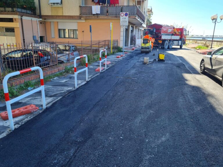 Albenga, completata l’asfaltatura sul Lungocenta Croce Bianca