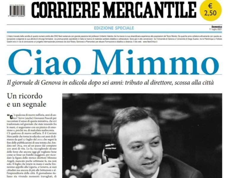 Il Corriere Mercantile torna in edicola con un numero speciale, ricavi in beneficenza