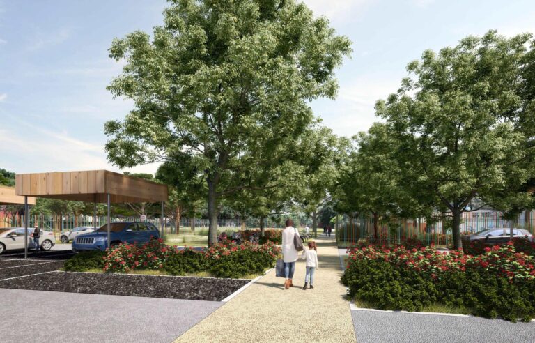 viali e parcheggi rendering