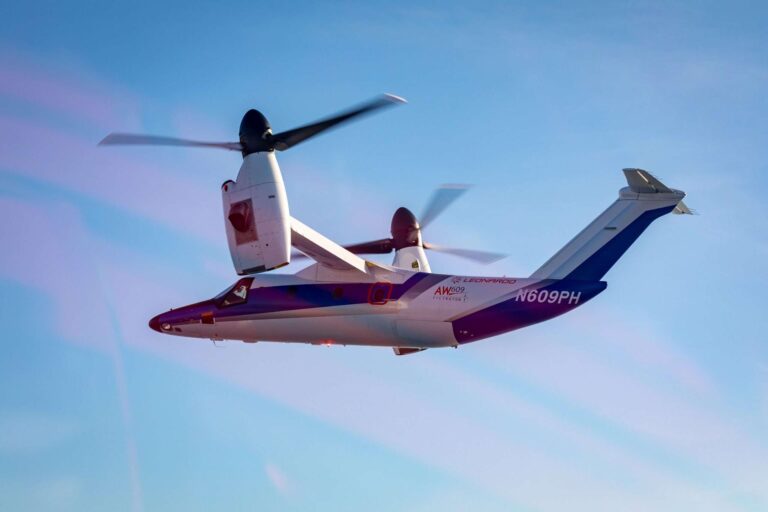 Leonardo, nuovo accordo per la fornitura di 4 convertiplani AW609 per uso civile