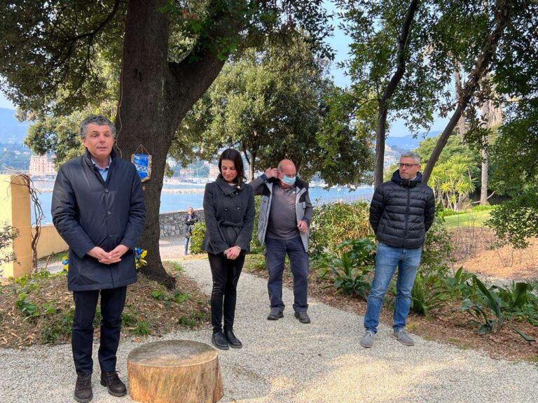Rapallo, inaugurata una nuova area verde nel parco di Villa Tigullio