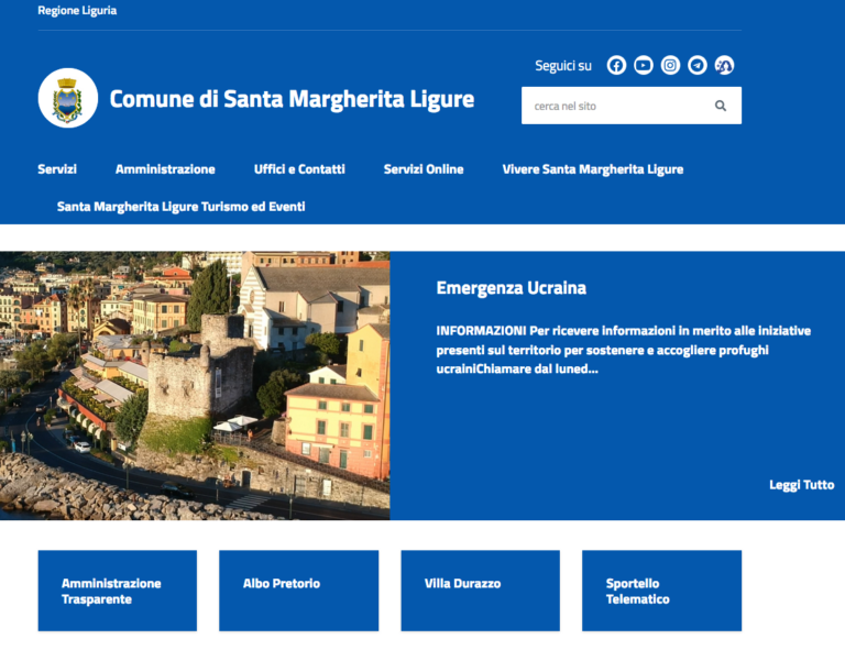 Santa Margherita: online il nuovo sito del Comune