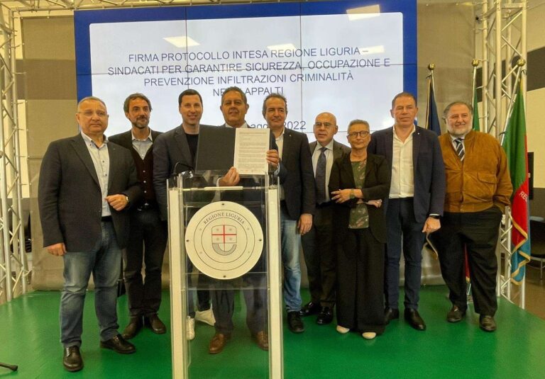 Pnrr, intesa Regione-sindacati su sicurezza sul lavoro, tutela occupazionale e contrasto mafie