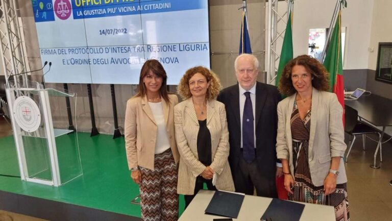 Regione-Ordine Avvocati di Genova, verso la nascita di uffici di prossimità in tutta la Liguria