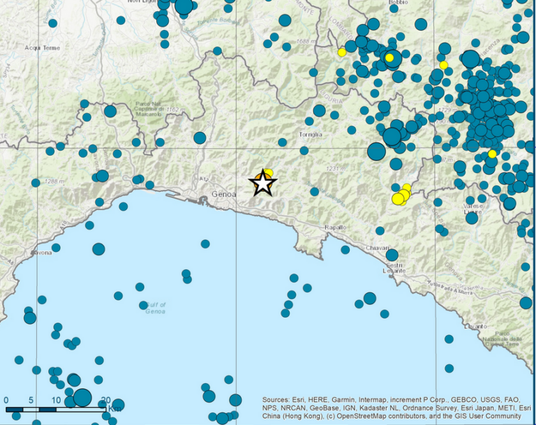 Terremoto a Bargagli: l’approfondimento dell’Ingv evidenzia pericolosità sismica media