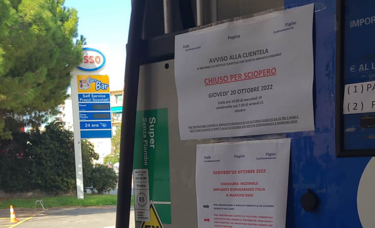 Sciopero benzinai Esso, adesione in Liguria quasi al 90%