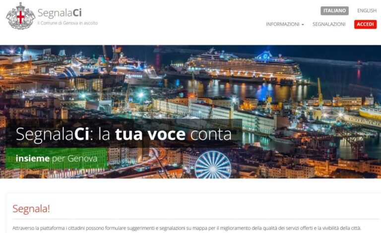 Segnalaci: la piattaforma del Comune di Genova ha ridotto a 4 giorni il tempo medio di risposta