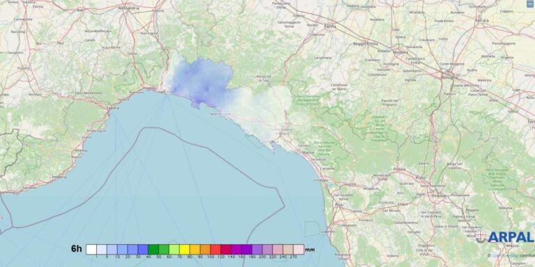 Arpal, allerta gialla prolungata fino alle 20. Domani nuova allerta dalle 15