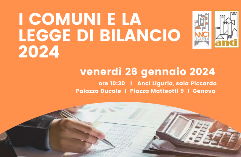 Anci, il 26 gennaio a Genova incontro sulla legge di bilancio