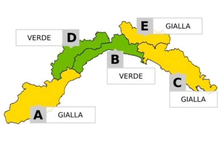 Arpal, 9 e 10 febbraio allerta gialla per piogge diffuse sul Ponente e Levante