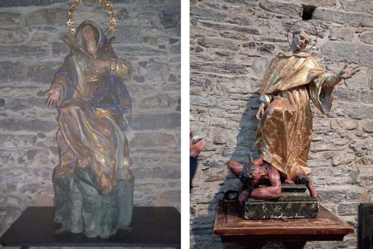 Fai-Intesa Sanpaolo: iniziato il restauro delle statue lignee della Basilica dei Fieschi di Cogorno