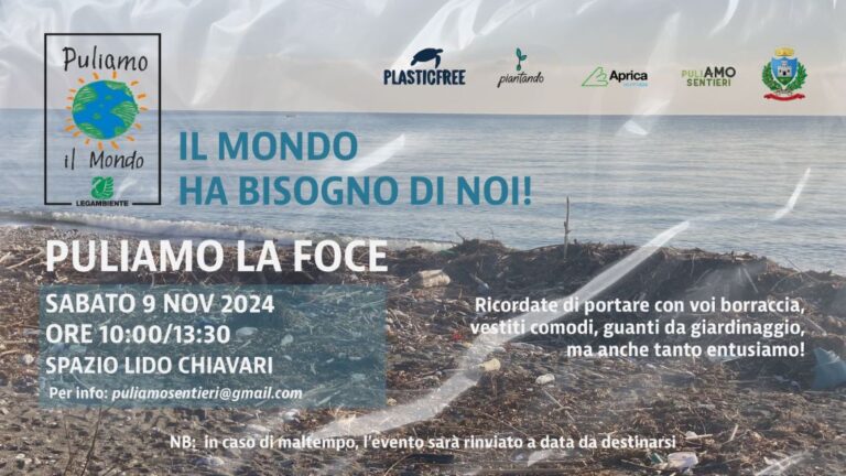 “Puliamo la foce del fiume Entella”: appuntamento sabato 9 novembre