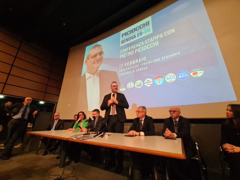 Comunali a Genova, Piciocchi presenta il programma insieme agli alleati: «Politica come servizio e non come potere»
