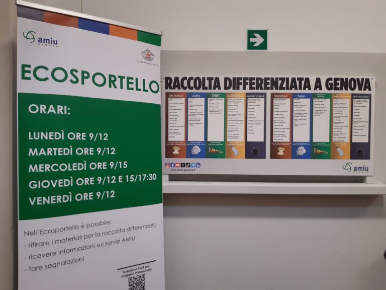 Apre a Genova un nuovo ecosportello ambientale Amiu in piazza Santa Fede