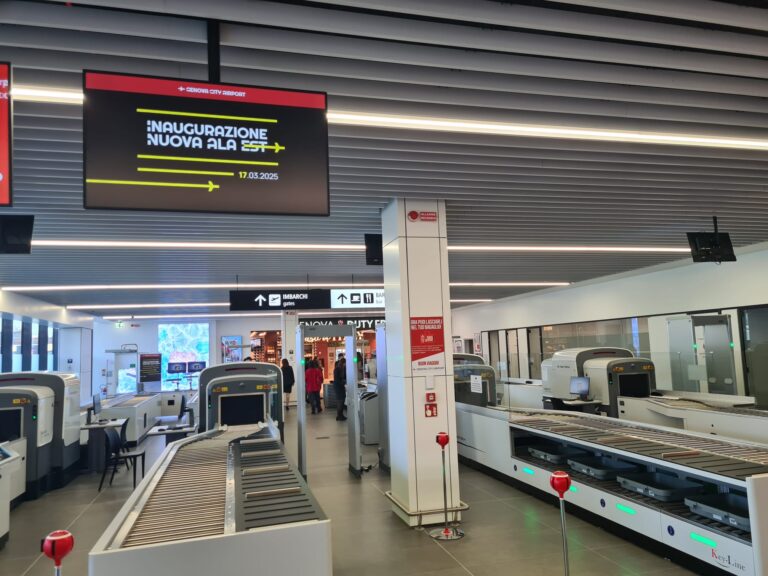 Aeroporto di Genova, ecco la nuova ala Est: controlli pre-imbarco più rapidi con macchinari di ispezione automatica dei bagagli