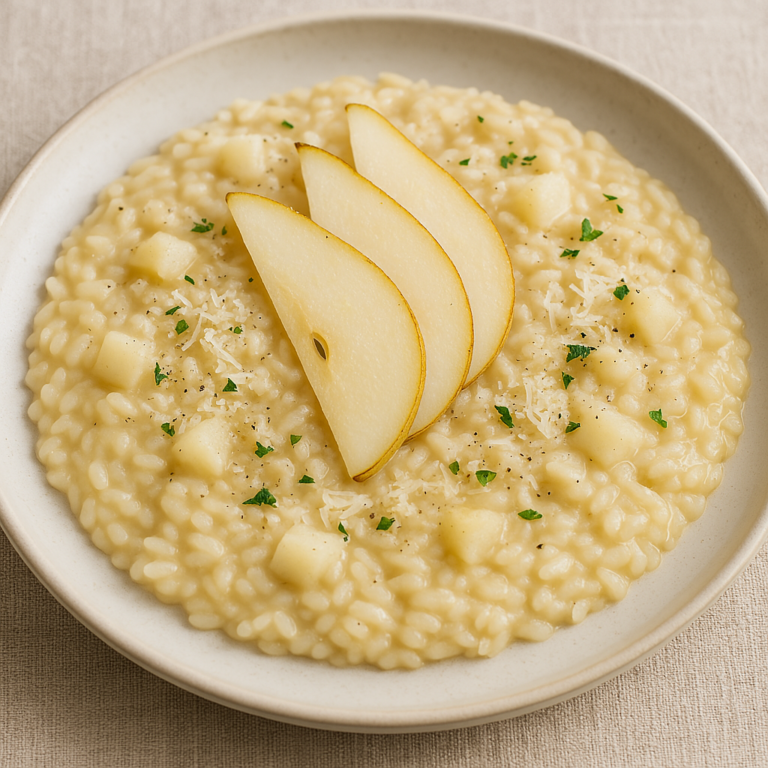 Risotto al formaggio e alle pere