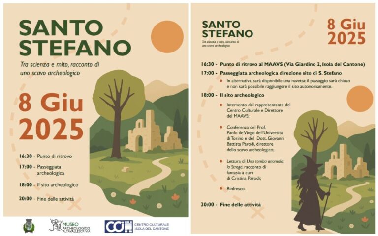 Museo Archeologico Alta Valle Scrivia: l’8 giugno passeggiata archeologica al sito di Santo Stefano