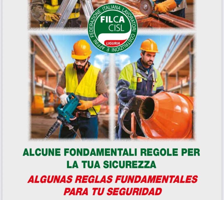 Vademecum in spagnolo per gli edili ecuadoriani a Genova, l’iniziativa Filca Cisl-consolato