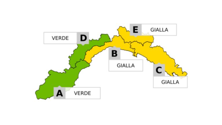 Allerta gialla per temporali sul centro Levante della regione per il 9 settembre