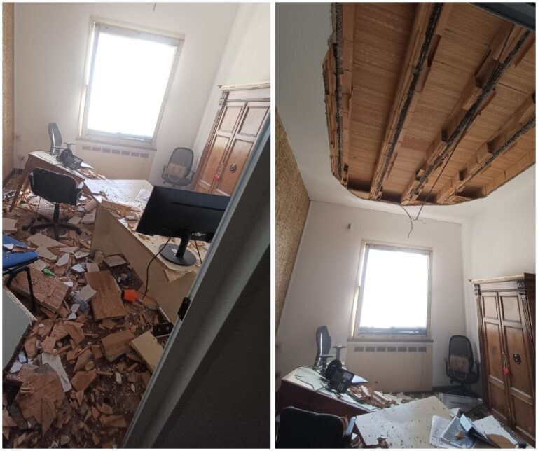 Crollo di un soffitto negli uffici della protezione civile regionale a Imperia, i sindacati: lavori mai iniziati