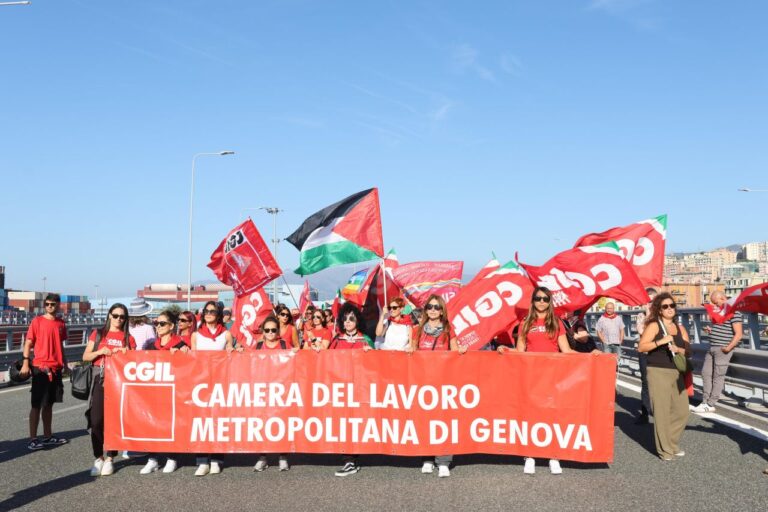 Sciopero Cgil: “Oggi a Genova in 5 mila, per Gaza e contro le guerre”