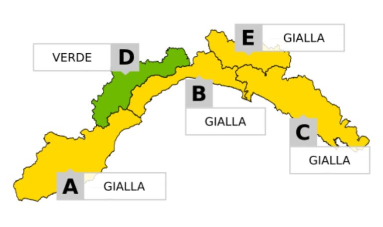 Da stasera alle 22 torna l’allerta gialla sulla Liguria