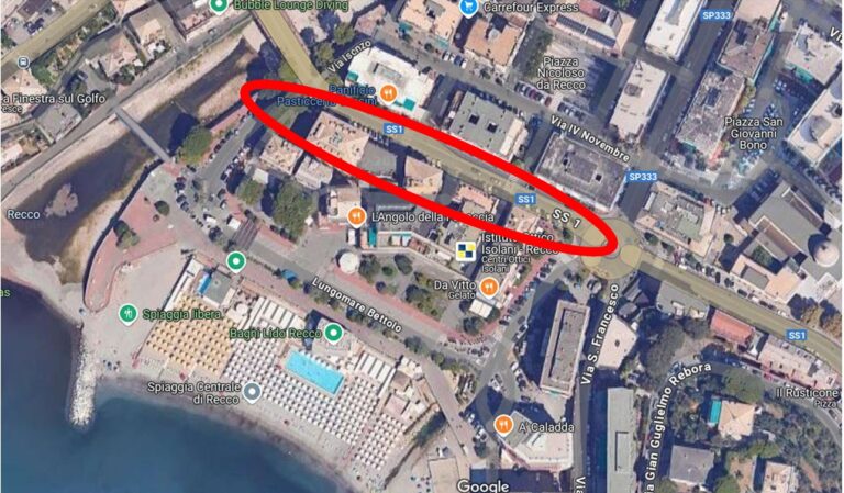 Recco: intervento da 100 mila euro per il marciapiede di via Biagio Assereto