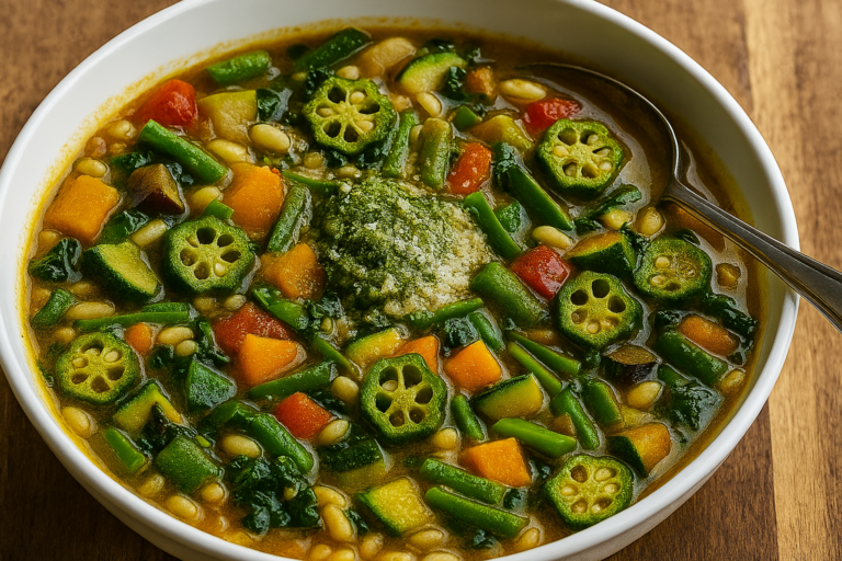 Minestrone alla genovese con okra