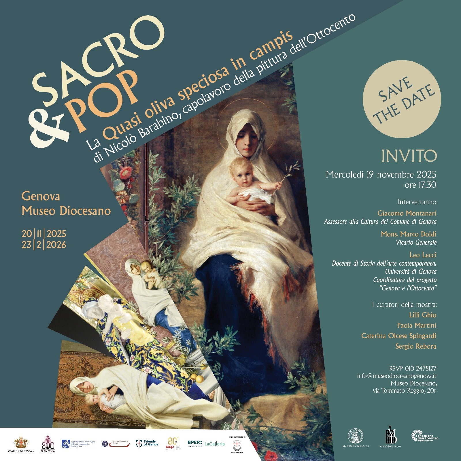 Al Museo Diocesano la mostra “Sacro & Pop. La ‘Quasi oliva speciosa in campis’ di Nicolò Barabino”