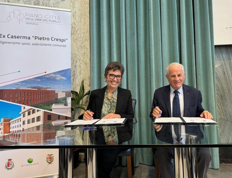 Rigenerazione urbana: firmato il piano città degli immobili pubblici di Imperia