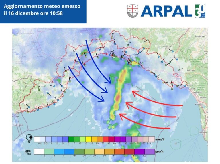 Arpal conferma la chiusura dell’allerta per neve alle 14