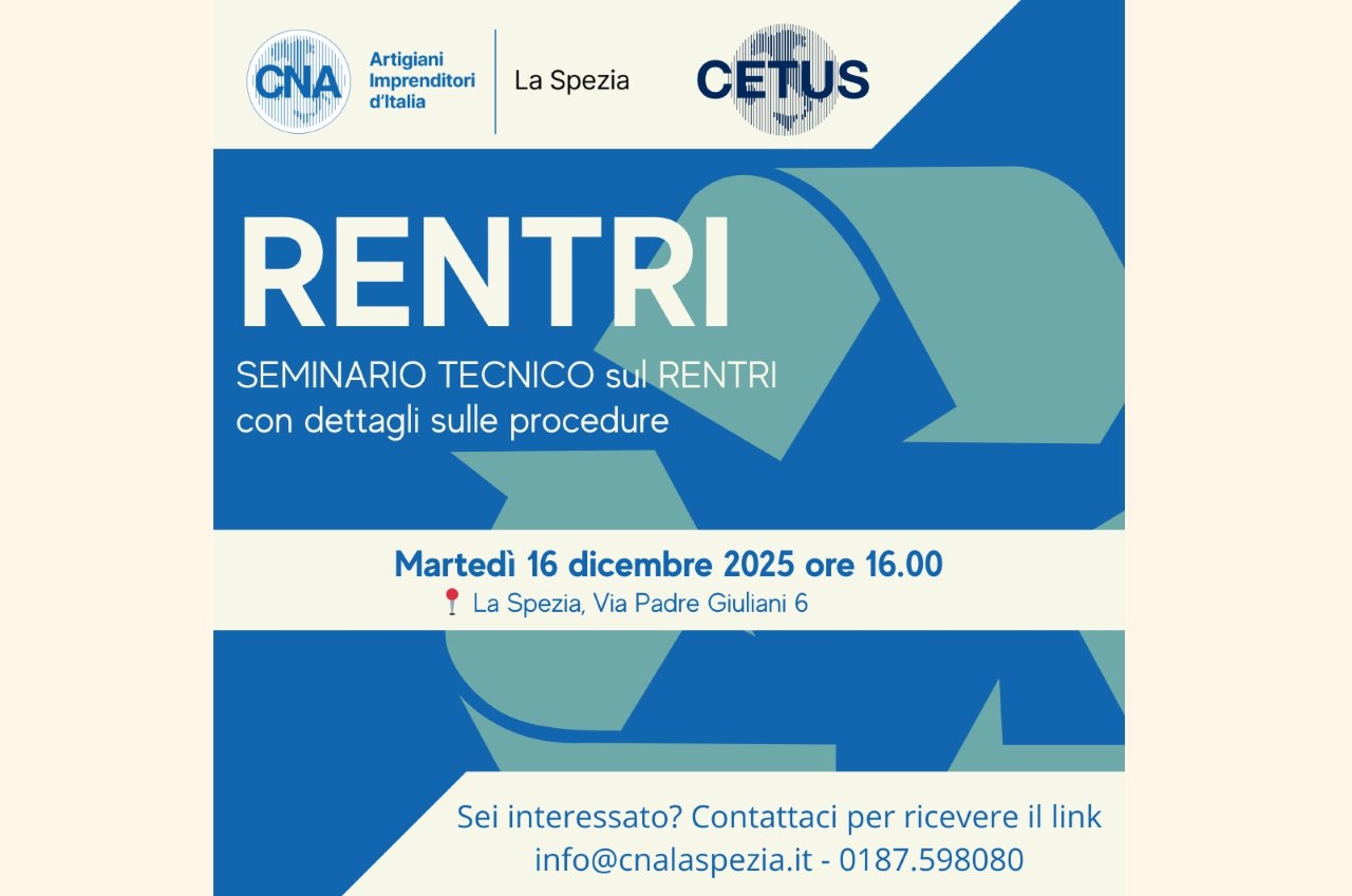 Scadenza Rentri: Cna La Spezia forma le piccole imprese sulla tracciabilità dei rifiuti