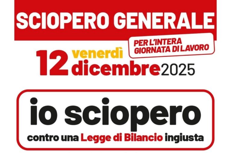 Venerdì 12 dicembre sciopero generale Cgil contro la legge di bilancio: a Genova manifestazione regionale