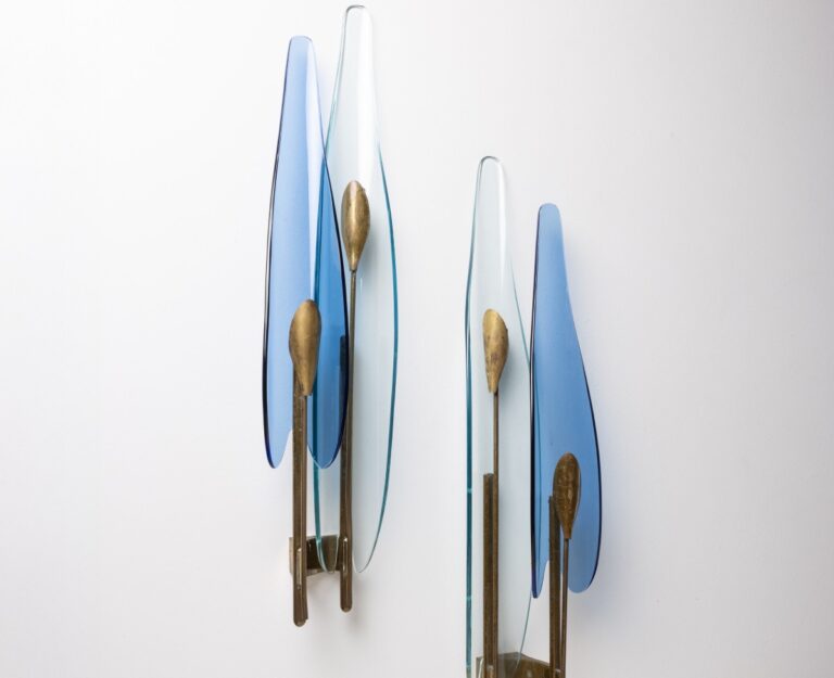 lotto 102 wannenes coppia di lampade da parete modello 1481 di Max Ingrand per Fontana Arte